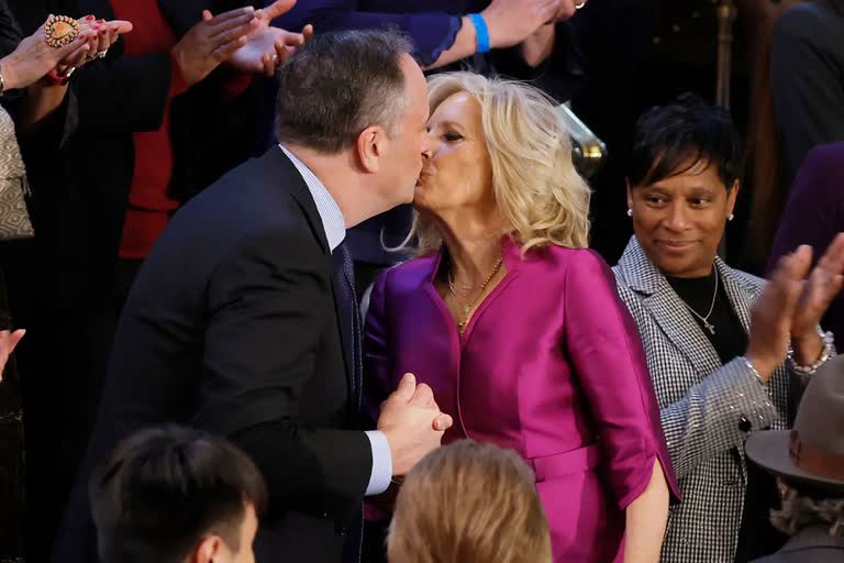 Kamala Harris Husband And Jill Biden Kissing