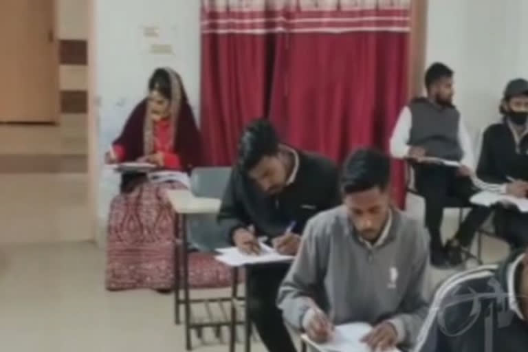 Uttarakhand girl in bridal lehenga gives exam after getting married