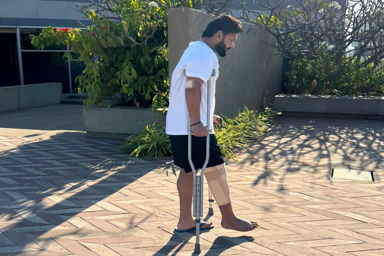 RISHABH PANT SHARES PHOTOS OF HIM WALKING WITH CRUTCH INFORMED ABOUT THE HEALTH UPDATE