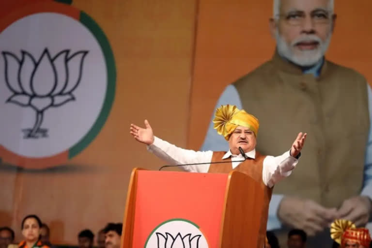 BJP national president JP Nadda at a rally