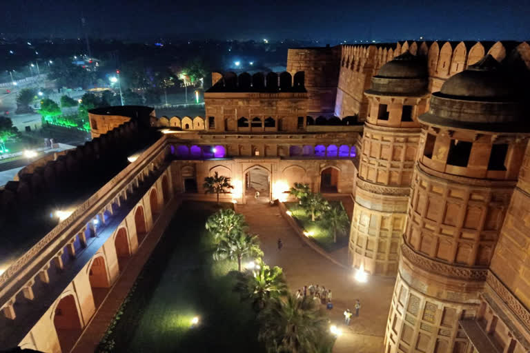 Agra fort lighting G 20 guests