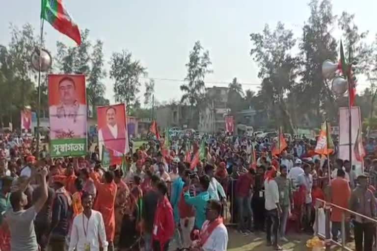 Empty Ground at JP Nadda's Rally ETV BHARAT