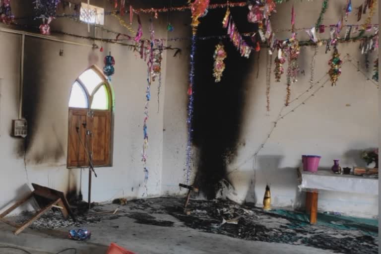 Narmadapuram church fire todfod