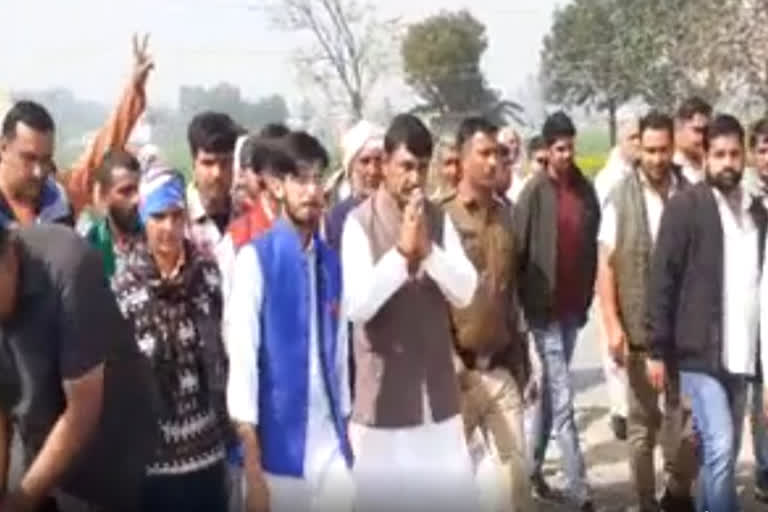 Meham MLA Balraj Kundu Jan Jagruti Yatra reached Yamuna Nagar