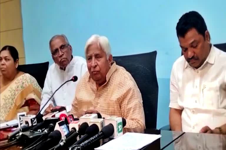 Former Minister HK Patil addressed the press conference