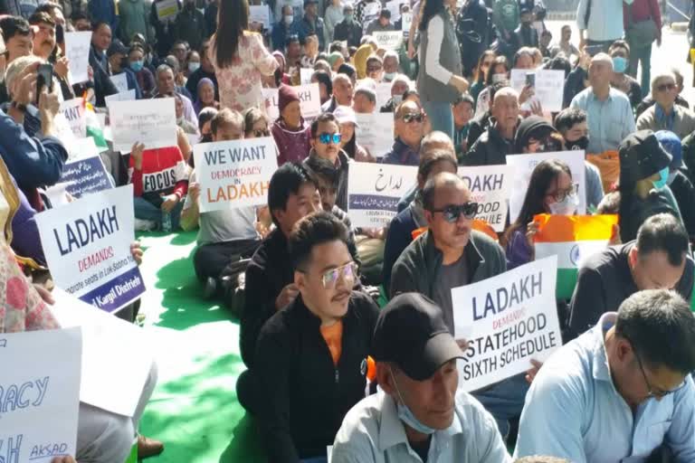 Ladakh Groups protest in Delhi