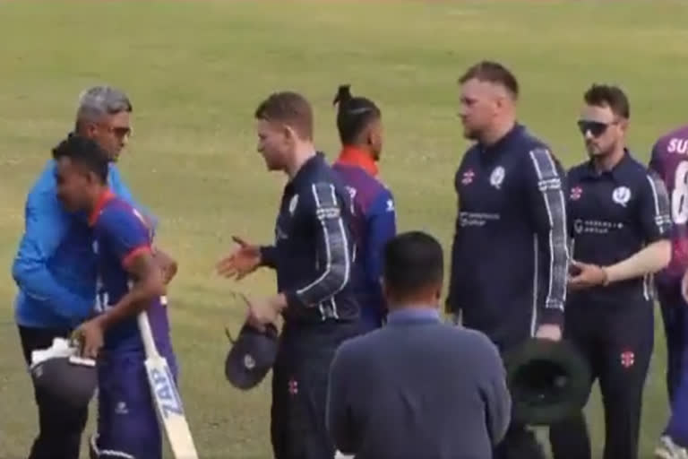 Sandeep Lamichhane  protest agains Sandeep Lamichhane  Richie Berrington  റിച്ചി ബെറിങ്‌ടണ്‍  nepal cricket association  നേപ്പാള്‍ ക്രിക്കറ്റ് അസോസിയേഷന്‍  സന്ദീപ് ലാമിച്ചാനെ  Scotland cricket team  സന്ദീപ് ലാമിച്ചാനെയ്‌ക്ക് എതിരെ പ്രതിഷേധം  സ്കോട്ട്ലൻഡ് ടീം