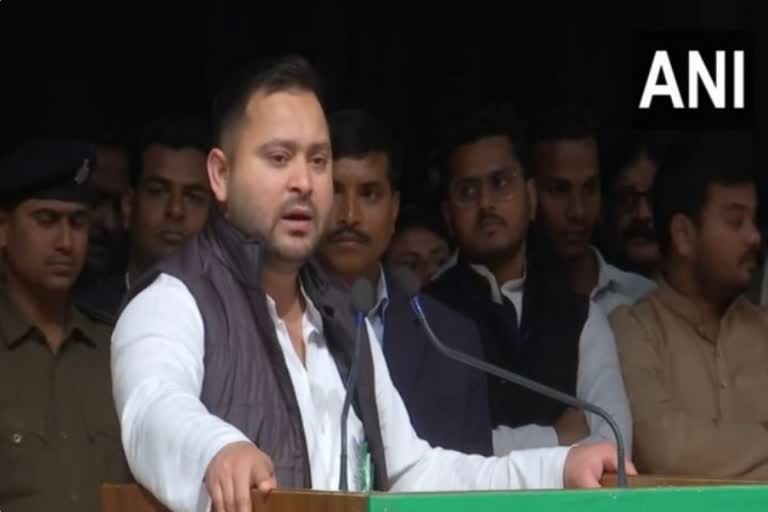 Tejashwi Yadav criticizes  BBC IT survey  ബിബിസി ഓഫീസുകളിലെ ഐടി  തേജ്വസി യാദവ്  ബിബിസി പരിശോധനയില്‍ തേജ്വസി യാദവ്  Tejashwi Yadav on BBC IT survey  national political news  ദേശീയ രാഷ്‌ട്രീ വാര്‍ത്തകള്‍