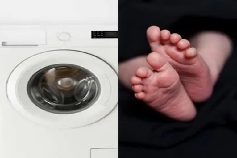 Baby got stuck in a washing machine for 15 minutes survived