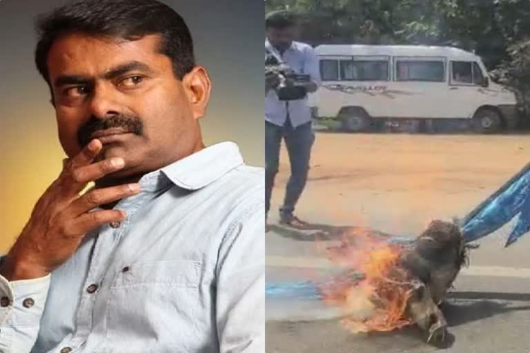 Seeman image combustion in Tirunelveli