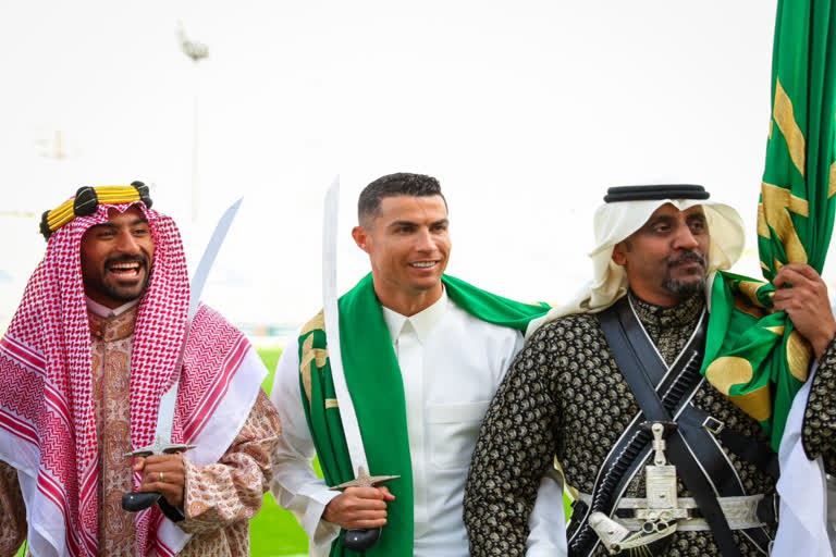 saudi arabia foundation day  cristiano ronaldo  cristiano ronaldo at saudi arabia foundation day  cristiano ronaldo al nassr  saudi arabia  ക്രിസ്റ്റ്യാനോ റൊണാള്‍ഡോ  സൗദി സ്ഥാപക ദിനം  അല്‍ നസ്‌ര്‍  റൊണാള്‍ഡോ