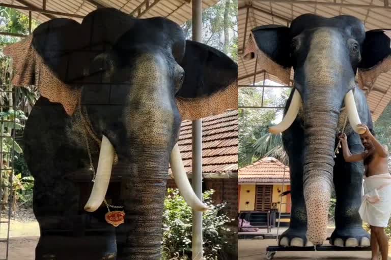 Robotic elephant in Thrissur  robots  thrissur  റോബോട്ടിക് ആന  തൃശൂര്‍  ഇരിഞ്ഞാടപ്പിള്ളി രാമന്‍  ശ്രി ശ്രീകൃഷ്ണക്ഷേത്രം  new world  robotic science  new rituals  hindu temples  new hindu  religion