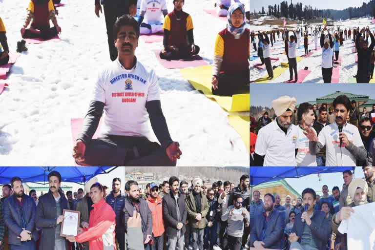 Snow Yoga Festival Held at Yousmarg Budgam