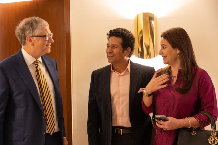 Sachin Tendulkar meets Bill Gates