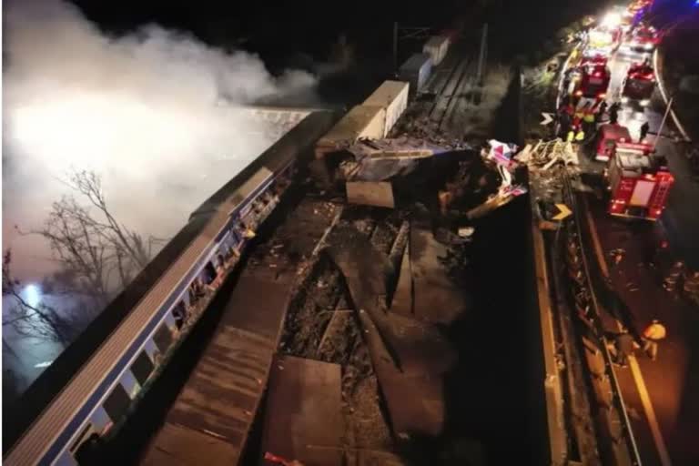 Fiery train crash