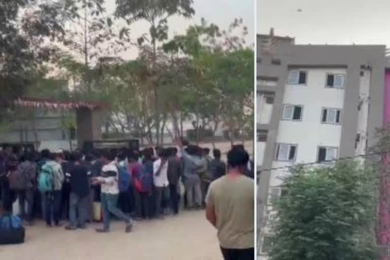 college student committed suicide  Hyderabad latest news  Suicide at corporate college  സ്വകാര്യ കോളജില്‍ വിദ്യാര്‍ഥിയെ മരിച്ച നിലയില്‍  മാനേജ്‌മെന്‍റിനെതിരെ ആരോപണവുമായി കുടുംബം  ക്ലാസ്‌മുറിയില്‍ വിദ്യാര്‍ഥി മരിച്ച നിലയില്‍  പൊലീസ്  ഹൈദരാബാദ് വാര്‍ത്തകള്‍  ഹൈദരാബാദ് പുതിയ വാര്‍ത്തകള്‍  news updates  latest news today  College student dies in classroom  private college in Hyderabad  Hyderabad news live  Hyderabad news updates