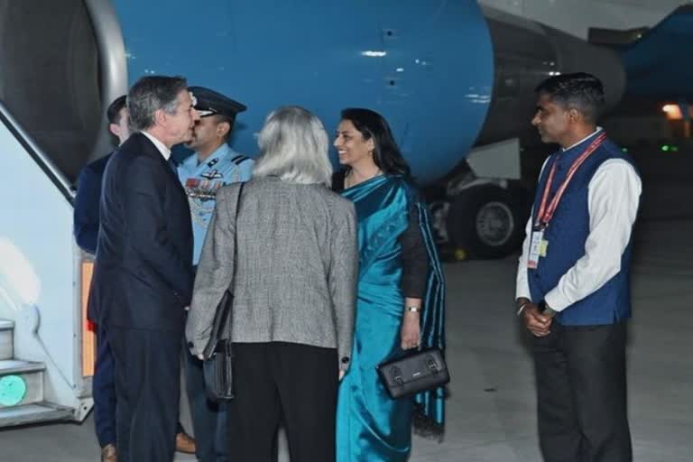 S Secretary of State Antony Blinken arrives in New Delhi to participate in G20 Foreign Ministers' Meeting