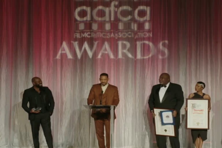 Will Smith accepts special honour at AAFCA, gives first speech since 2022 Oscars