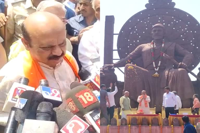 Etv cm-basavaraja-bommai-unveils-shivaji-statue-at-belagavi