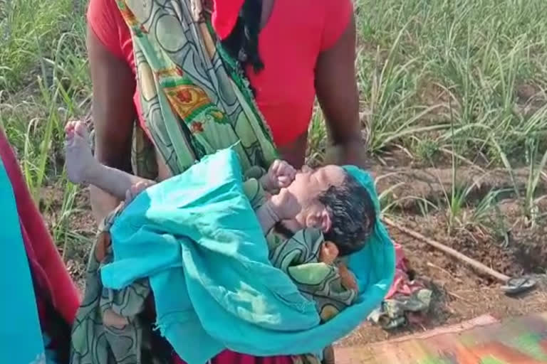 Woman Giving Birth On Road