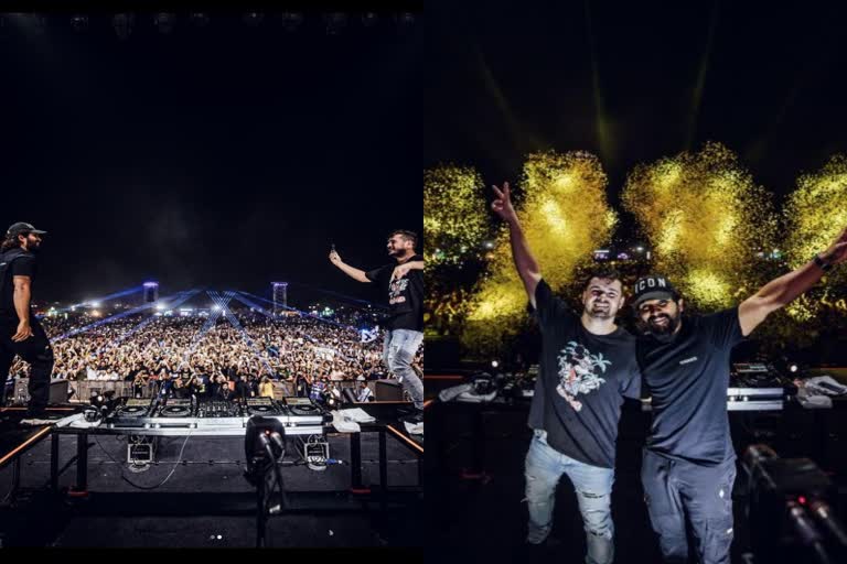 Allu Arjun at Sunburn Hyderabad  Allu Arjun  DJ Martin Garrix at Sunburn Hyderabadർ  DJ Martin Garrix  Sunburn Hyderabad  OO Antava with DJ Martin Garrix at Sunburn  allu arjun OO Antava with DJ Martin Garrix  ഹൈദരാബാദ്  അല്ലു അർജുൻ  സൺബേൺ  ഡിജെ മാർട്ടിൻ ഗാരിക്‌സിനൊപ്പം ചുവട് വച്ച് അല്ലു  ഹൈദരാബാദിൽ വച്ച് നടന്ന സൺബേൺ പാർട്ടി