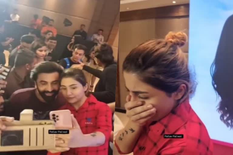 Tu Jhoothi Main Makkar promotional  Ranbir Kapoor  Tu Jhoothi Main Makkar  Fan breaks into tears after a selfie with Ranbir  Female fan touched Ranbir s face  Ranbir had opened up  Ranbir says he have a fake account on social media  Comedy Romantic movie Tu Jhooti Hai Makkar release  രണ്‍ബീറിന്‍റെ മുഖത്ത് തൊടാന്‍ ശ്രമിച്ച് ആരാധിക  സെല്‍ഫിക്ക് ശേഷം പൊട്ടിക്കരഞ്ഞ് ആരാധിക  രണ്‍ബീര്‍ കപൂര്‍