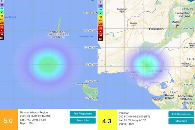 Earthquake in Andaman ETV BHARAT