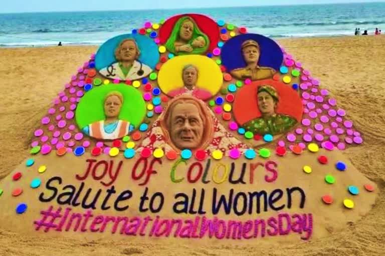 International Women's Day: Sudarshan Patnaik pays homage with 7-tonne sand sculpture
