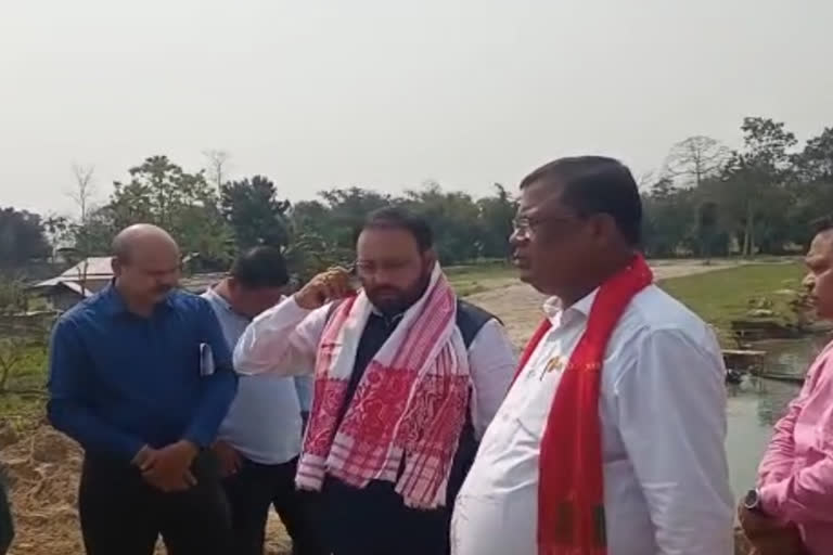 Minister Keshav Mahanta visited embankment at Dhemaji