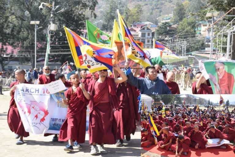 कुल्लू में तिब्बतियों की रैली