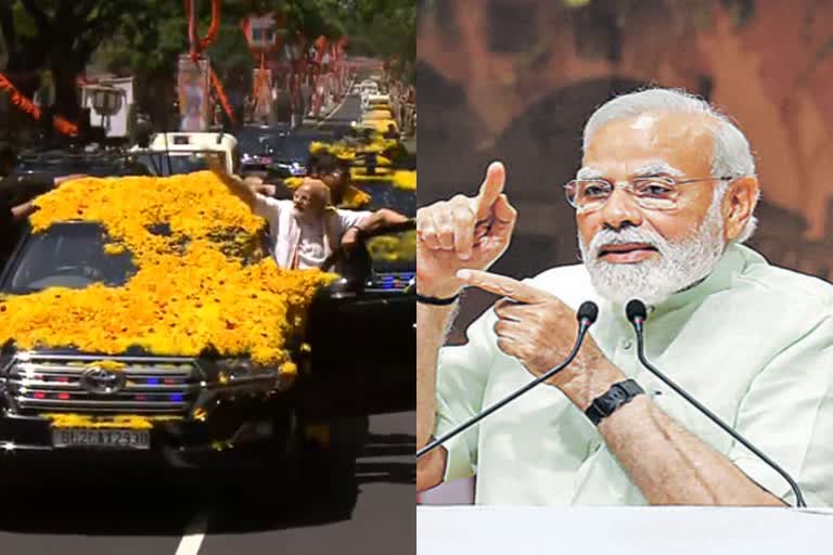 PM Modi holds grand road show in Mandya