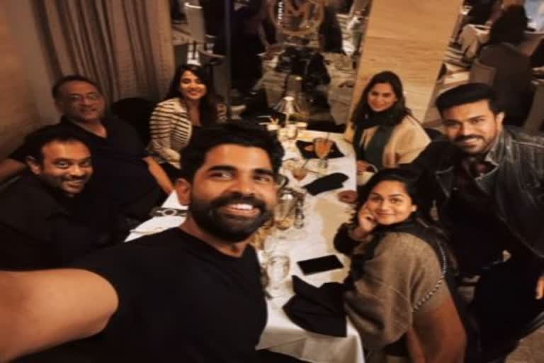 Ram Cahran  upasana  upasanakaminenikonidela  Upasana shares pictures from night before Oscars  RRR  oscars  രാം ചരണിൻ്റെ ഭാര്യ ഉപാസന  ലോസ് ഏഞ്ചൽസ്  നാളത്തെ ഒസ്‌ക്കർ  ആർആർആർ  ചിത്രങ്ങൾ പങ്കുവച്ച് രാം ചരണിൻ്റെ ഭാര്യ ഉപാസന  ram charan on oscar  upasana ram charan  raja mouli  raja mouli family