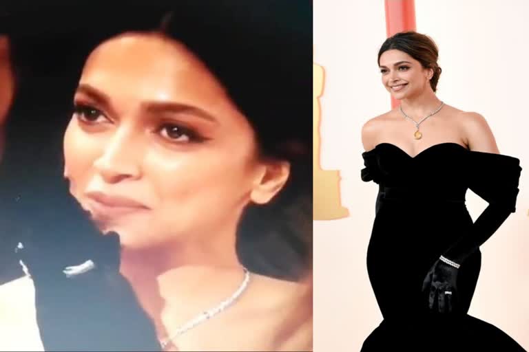 Deepika Padukone gets teary eyed as Naatu Naatu wins Oscar for Best Original Song  Deepika Padukone gets teary eyed  deepika padukone  ദീപിക പദുക്കോൺ  എസ് എസ് രാജമൗലി  ഓസ്‌കാർ  95മത് അക്കാദമി അവാർഡ്  നാട്ടു നാട്ടു  രാം ചരൺ  ജൂനിയർ എൻടിആർ  എം എം കീരവാണി  ചന്ദ്രബോസ്  ഗ്ളോബൽ സെൻസേഷൻ