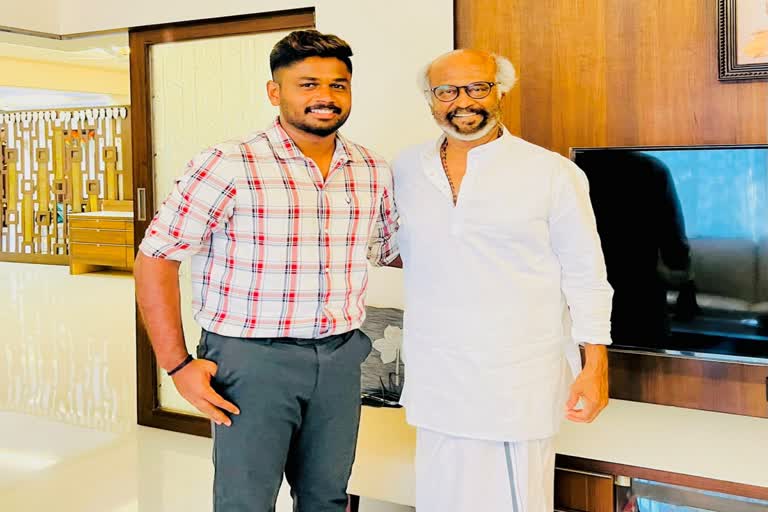 Sanju Samson meet Rajinikanth share pitcher in twitter