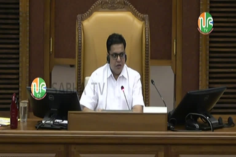 Opposition protest in kerala assembly  kerala assembly  Opposition protest over brahmapuram controversy  brahmapuram fire controversy in kerala assembly  AN shamseer  VD Satheesan  ബ്രഹ്മപുരം ഉയർത്താനുള്ള നീക്കം തടഞ്ഞ് സ്‌പീക്കർ  നിയമ സഭയില്‍ പ്രതിപക്ഷ പ്രതിഷേധം  എഎൻ ഷംസീർ  വിഡി സതീശന്‍  ബ്രഹ്മപുരം വിവാദം