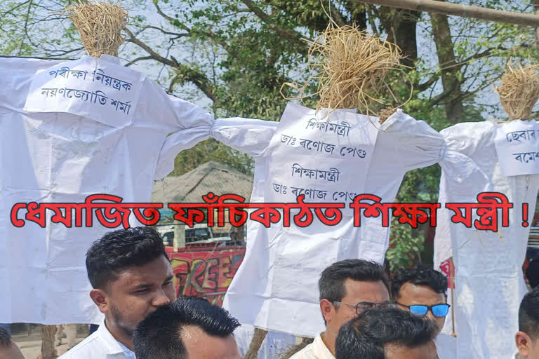 AASU burnt education ministers Effigy