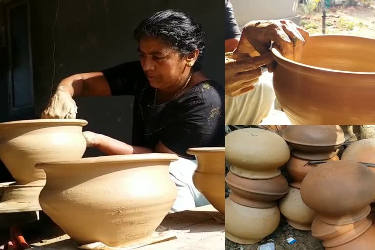 Kerala clay pot making  Clay pot making in Erikkulam of Kasargod  Clay pot making in Erikkulam  clay pot making  മണ്‍പാത്ര നിര്‍മാണത്തിന്‍റെ പാരമ്പര്യം  കാസര്‍കോട് ജില്ല  കാസര്‍കോട് ജില്ലയിലെ എരിക്കുളം  മണ്‍പാത്ര നിര്‍മാണം  കളിമണ്ണ് ശേഖരണം  കളിമണ്ണ്  കുശവൻ