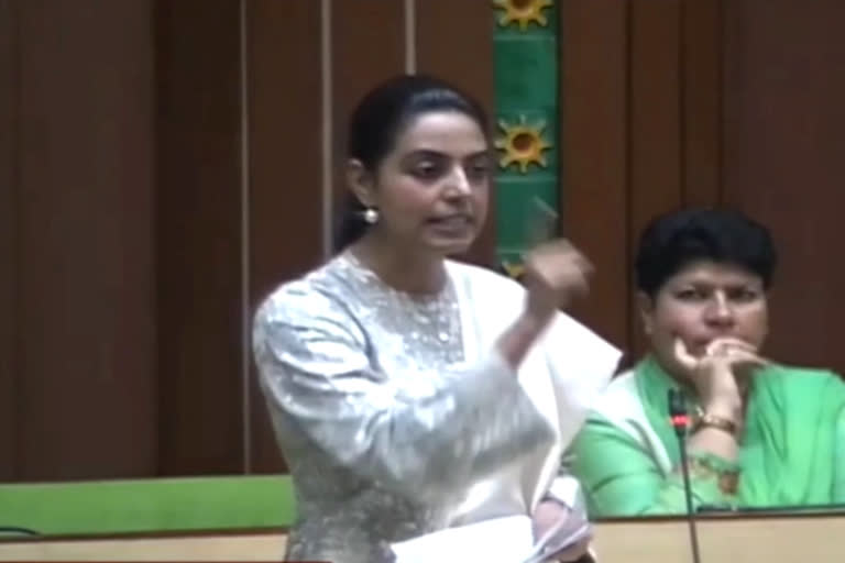 MLA Divya Maderna in Rajasthan assembly targets Shanti Dhariwal