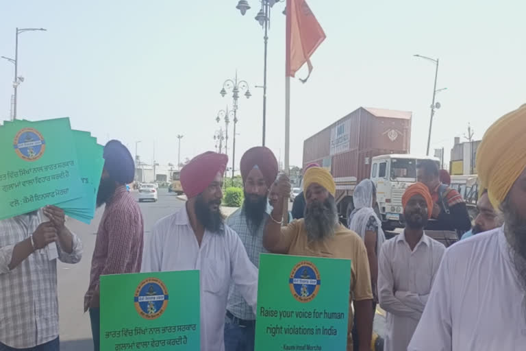 Demonstration protest for the release of captive Singhs on the occasion of the G-20 summit in Amritsar