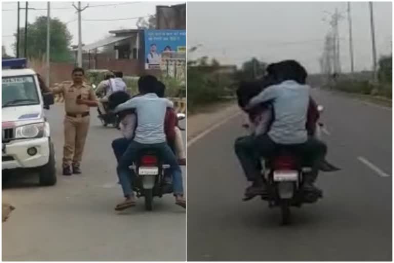 Man carries body on bike in Uttar Pradesh  Man carries sisters dead body on bike  Girl dies by suicide in Uttar Pradesh  Man carries sisters dead body on bike in Kaushambi  ഉത്തർപ്രദേശിലെ കൗശാമ്പി  UP Man carries body of minor sister on bike  17കാരിയുടെ മൃതദേഹവുമായി 10 കിലോമീറ്റര്‍ ബൈക്കില്‍  മൃതദേഹം ബൈക്കില്‍ വീട്ടിലെത്തിച്ച് സഹോദരന്‍  17കാരിയുടെ മൃതദേഹം ബൈക്കില്‍ കയറ്റി സഹോദരന്‍