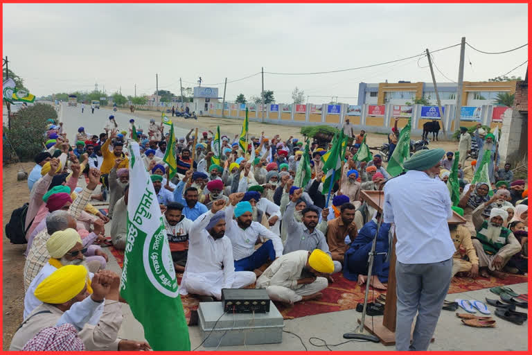 Protest Barnala Moga National Highway