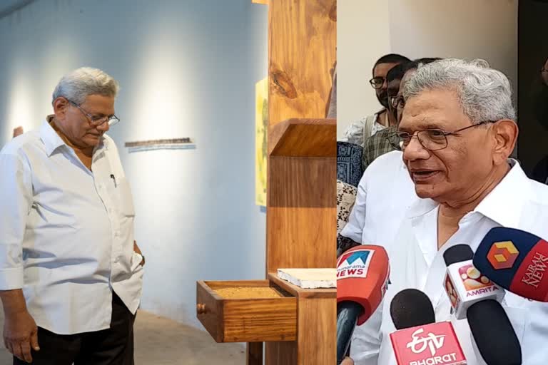 Sitaram Yechury  സിപിഐഎം ജനറൽ സെക്രട്ടറി സീതാറാം യെച്ചൂരി  സീതാറാം യെച്ചൂരി  ഫോർട്ട്കൊച്ചി  Biennale  KOchi Biennale  സീതാറാം യെച്ചൂരി  ബിനാലെ  കൊച്ചി ബിനാലെ