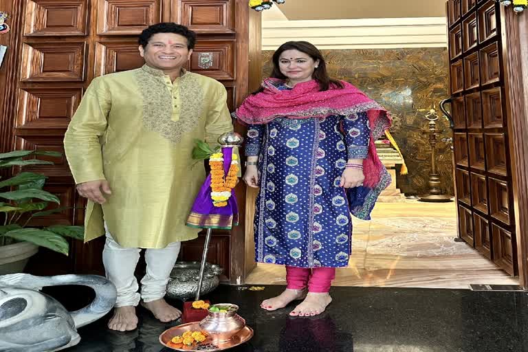 Sachin Tendulkar celebrates Gudi Padwa Festival with wife Anjali