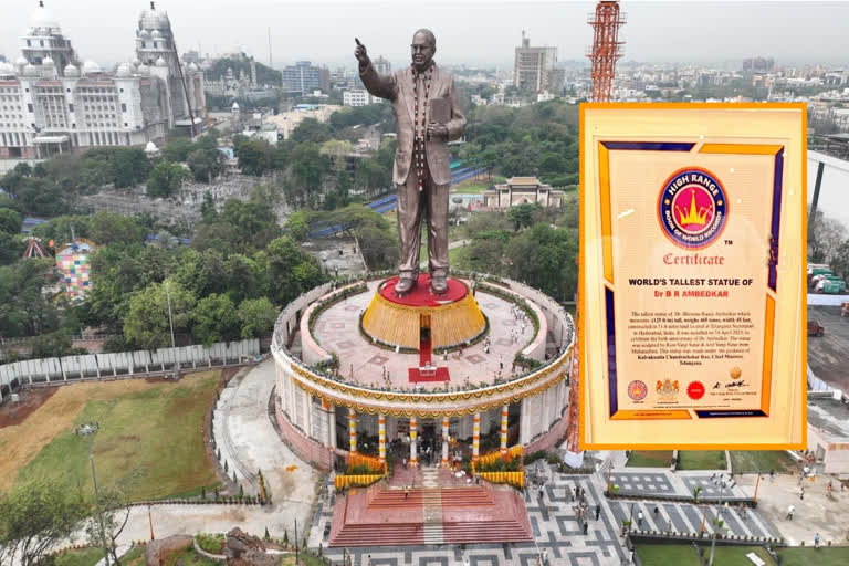 Vb Statue Ambedkar Statue: బీఆర్ అంబేడ్కర్ విగ్రహానికి.. హైరేంజ్ బుక్ ఆఫ్ వరల్డ్ ...