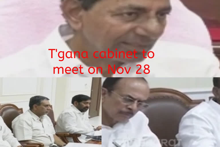 T'gana cabinet to meet on Nov 28, 29 to discuss RTC issue