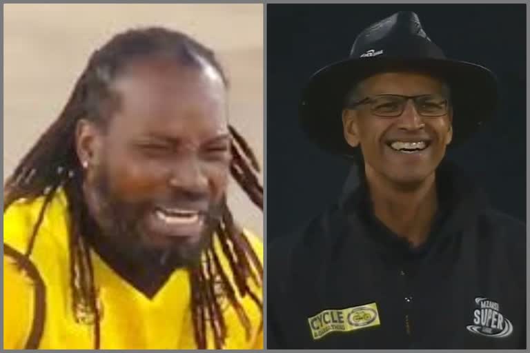 Chris Gayle's Funny Appeal In Mzansi Super League Leaves Umpire Smiling.