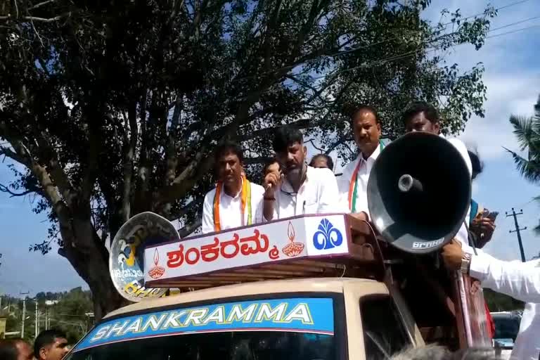 ಹುಣಸೂರಲ್ಲಿ ಡಿಕೆಶಿ ಪ್ರಚಾರ, DKS spoke against Vishwanath