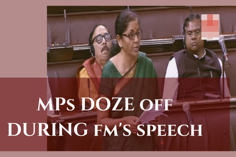 Sitharaman's reply in Rajya Sabha, MPs doze off