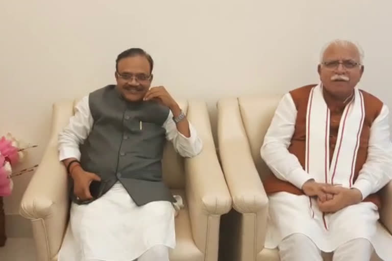 cm manohar lal meeting with mp of haryana