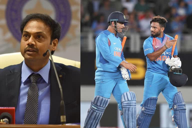 Rishabh putting undue pressure on himself by trying to fill Dhoni's shoes: MSK Prasad